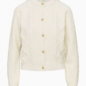 Sunday Best Whisper White Dwell Cable Knit Cardigan